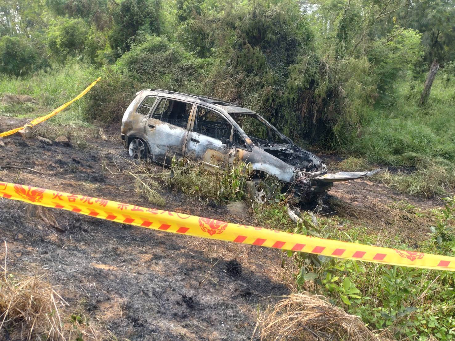 馬山觀測站附近驚傳汽車火警 傷者送醫