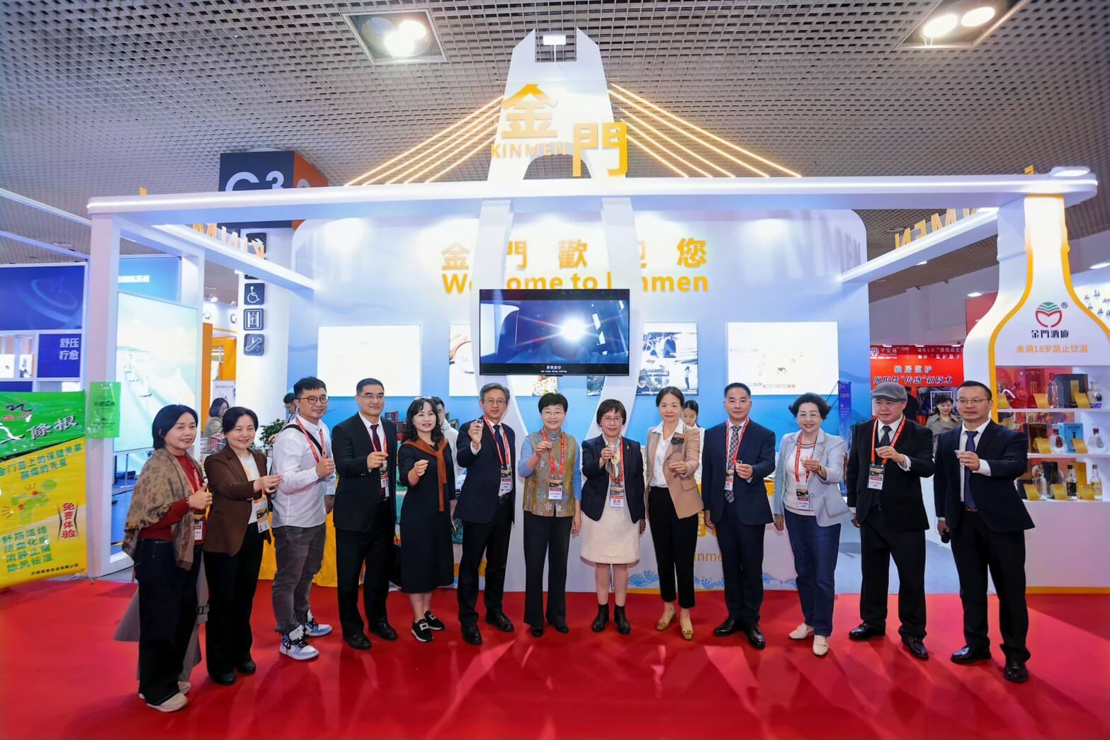 「金門展館亮相首屆海峽兩岸銀髮博覽會,推廣樂活金門‧銀采漫旅」 「海峽兩岸(廈門)銀髮博覽會」於12月5日至7日於廈門國際會展中心登場(縣府提供)