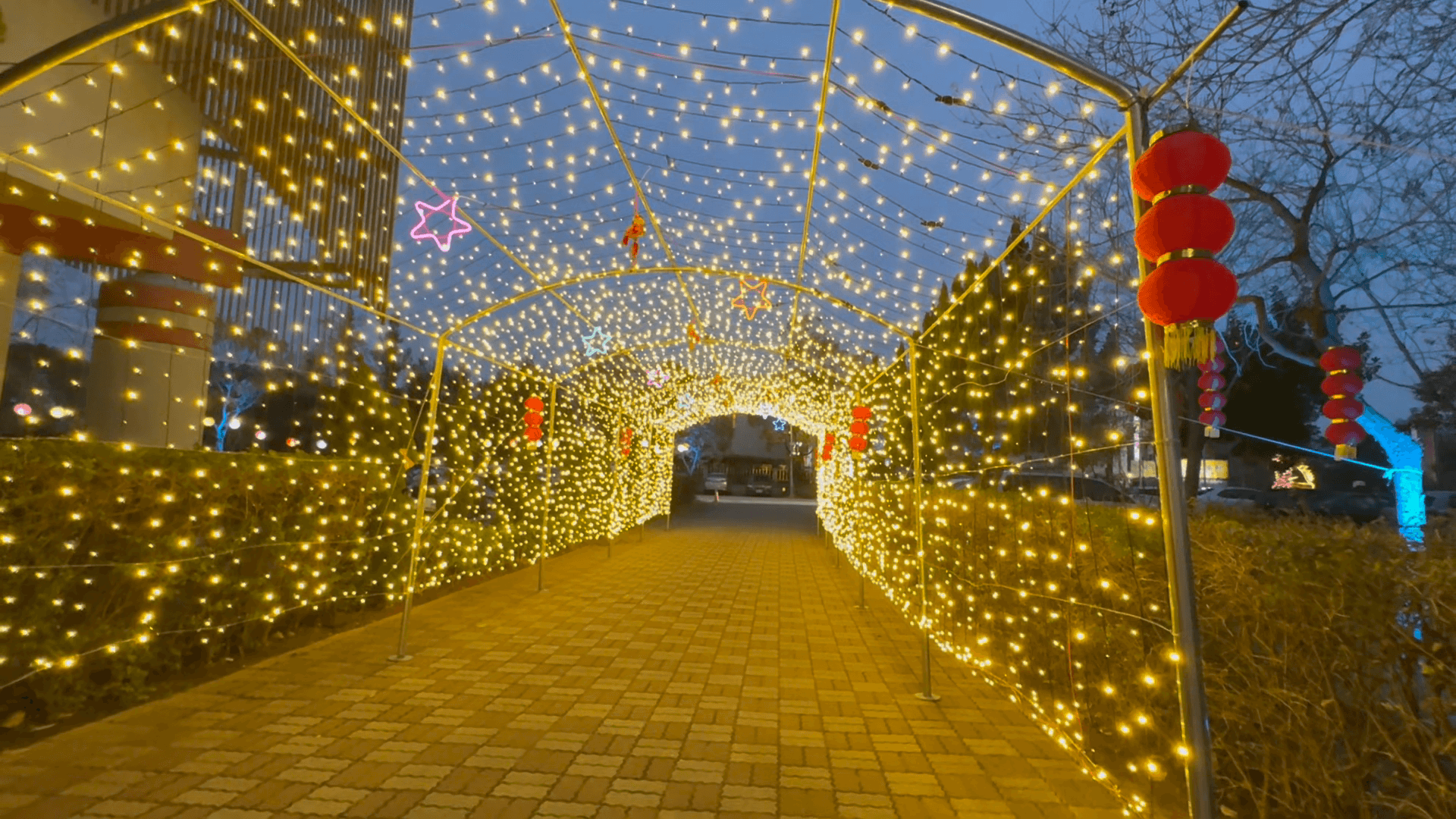 金門縣文化局簡約布置元宵燈飾　民眾散步悠閒賞燈感受節慶氛圍