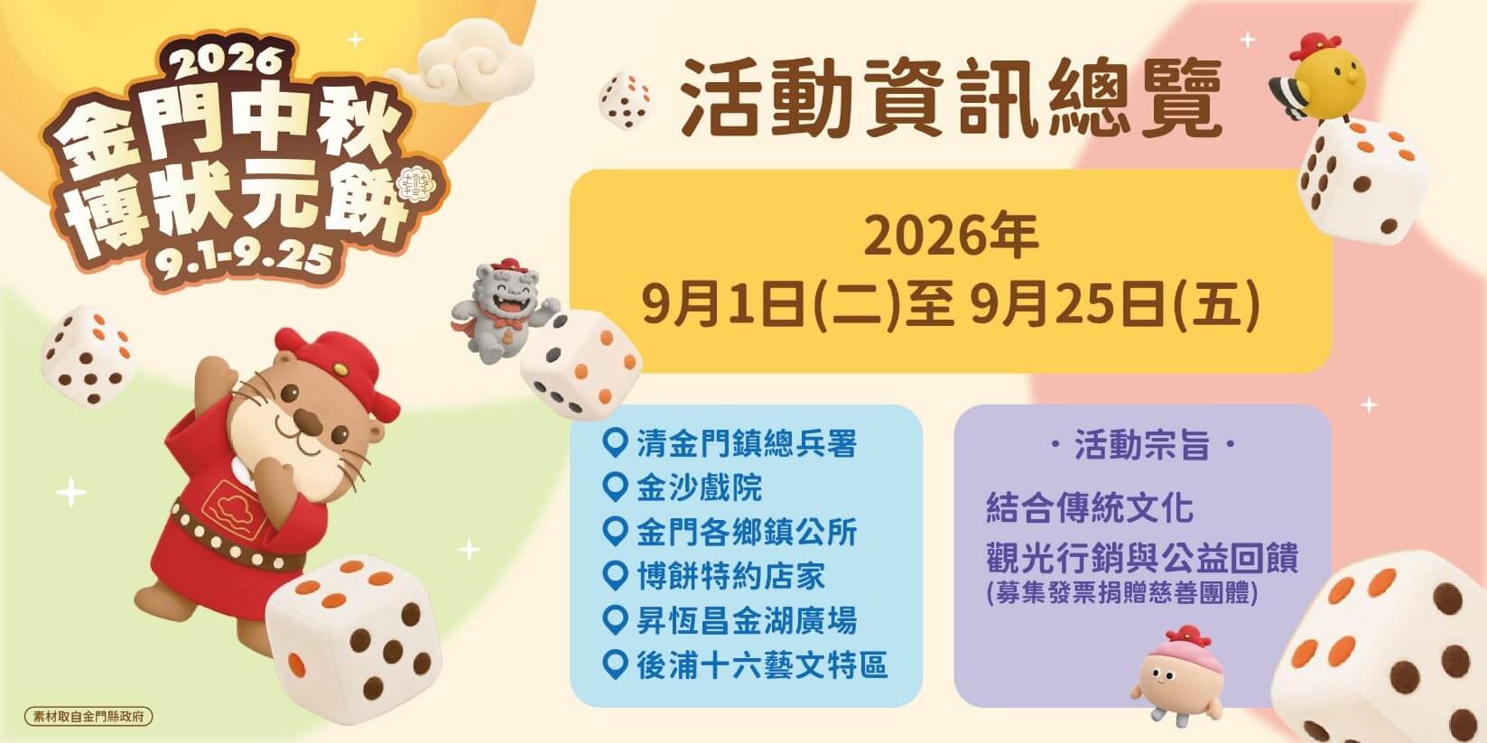 【2026金門旅遊推薦】中秋節必玩!傳承300多年「2026金門中秋博狀元餅」9大系列活動、時間地點最強攻略 【2026金門旅遊推薦】中秋節必玩!傳承300多年「2026金門中秋博狀元餅」9大系列活動、時間地點最強攻略